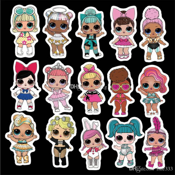 50pcs/lot DIY Waterproof Stickers Cartoom lol Stickers lol doll series paster collection decals scrapbooking Kids Toy