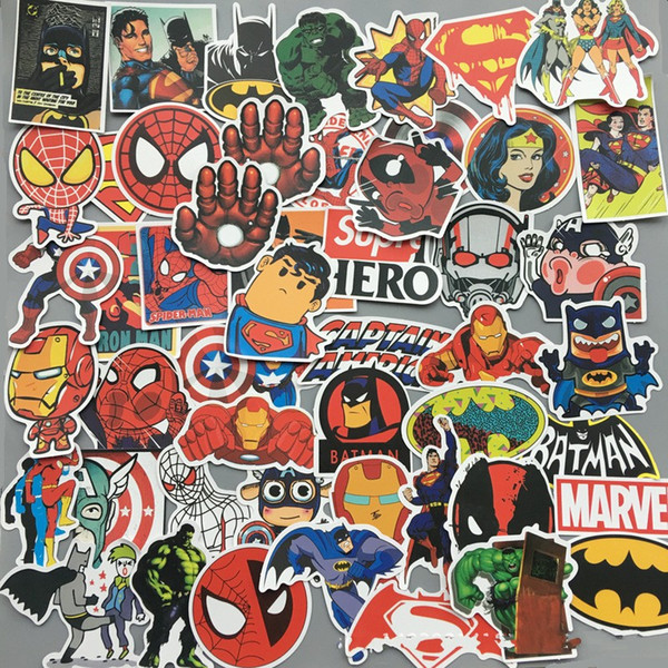 Hero 50 Sheets Cartoon Movie Stickers Personality Graffiti The Avengers Car Sticker Waterproof Lovely PVC Anti Wear Multiple Styles 4 5qx I1