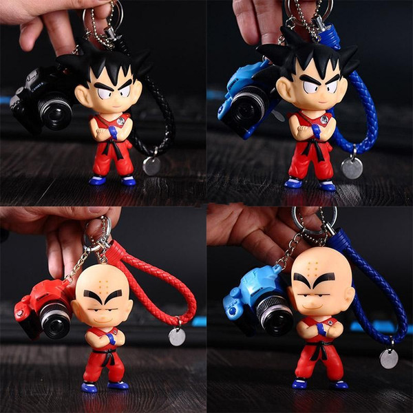 Dragonball figure key chain bell couple Keychain Car Key Holder Acrylic Bell Anime Key Chain Bag Pendant Bts Accessories Girl Gift