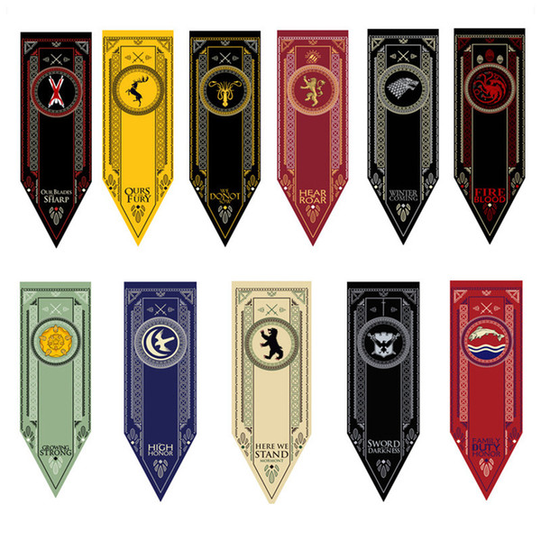 Game of Thrones House Stark Tournament Banner Flag 45*150cm 11 Styles Outdoor Flags Garden Decorations Cartoon Accessories 100pcs OOA5382