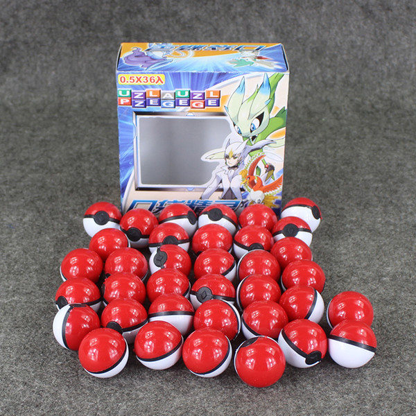 36pcs /Lot Anime Cartoon Mini Ball High Quality Pvc Ball Toy With Free Elf And Stickers