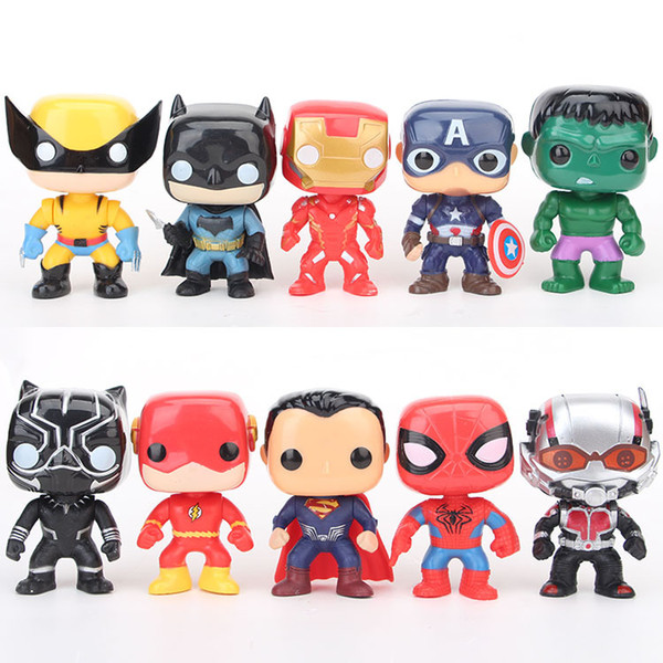 Hot Sale 10cm 10pcs/Lot The Avengers Spider Man Captain America Super Hero Action Figure For Child Gifts