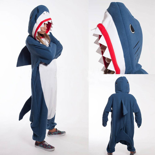 Unisex Adult Pyjamas Cosplay Costume Blue Shark Sleepwear Homewear Unisex Pajamas Party Clothing AIJILE