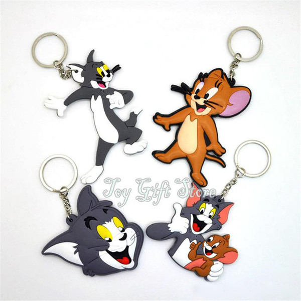 Top New 4 Styles Tom Jerry Anime Collectible Best Pendants Party Gifts Cartoon Keyrings