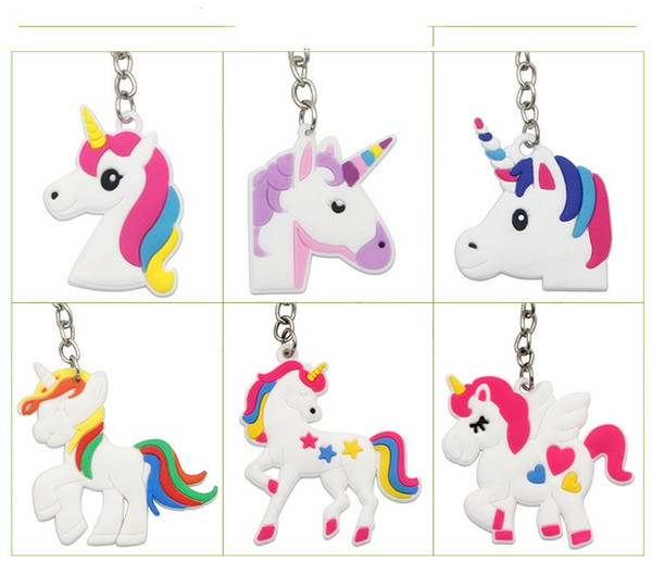 Unicorn Keychain Keyring Cellphone Charms Handbag Pendant Kids Gift Toys Phone Decoration Accessory Horse Key Ring A08