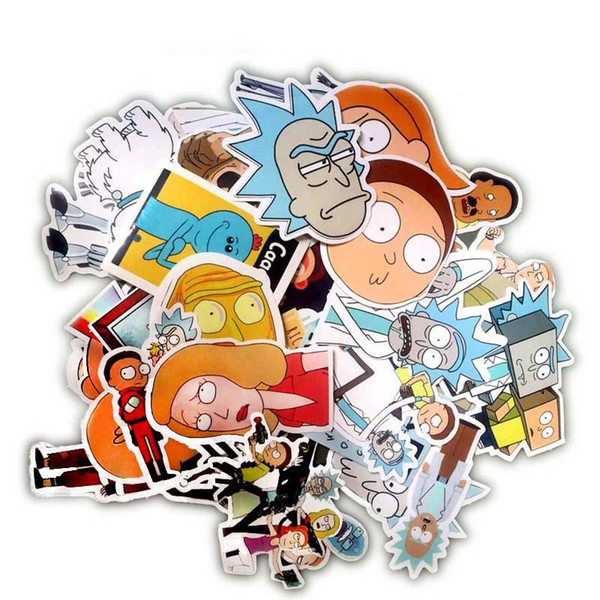 35Pcs/bag American Drama Rick and Morty Funny Sticker Decal For Car Laptop Bicycle Motorcycle Notebook Waterproof Stickers