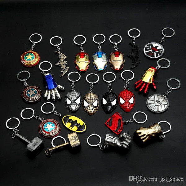 Captain America Shield Keychain The Avengers Superman Superhero Batman KeyChain Ring Key Ring Fashion Accessories