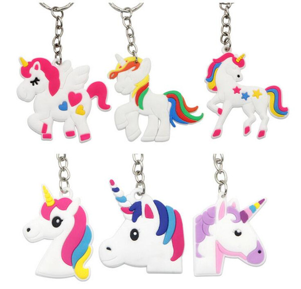 Unicorn Keychain Keyring Cellphone Charms Handbag Pendant Kids Gift Toys Phone Decoration Accessory Horse Key Ring A08