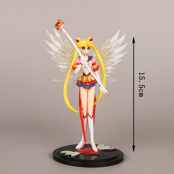 Hot Sale Sailor Moon Action Figure PVC Collection Model Toys For Child Christmas Best Gift 15.5cm