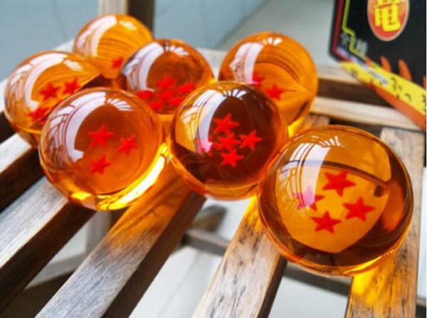 Zorn Store-Wholesale -Brand New animation dragonBall 7 stars Crystal Glass Ball set of 7pcs with Gift Box dragon ball Z Son Goku 42MM