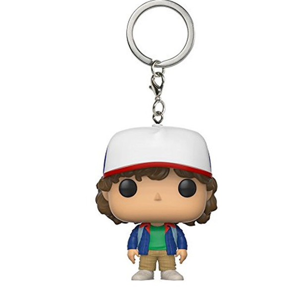 LilyToyFirm Funko POP Keychain Stranger Things Dustin Henderson Vinyl Action Figure Key Chain Collectible Model Toy Gift