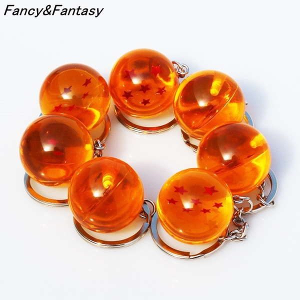 7pcs/set 2.7cm Dragon Ball Z 7 Stars Crystal Balls Keychain Pendant Keyring 1 2 3 4 5 6 7 Star Gifts