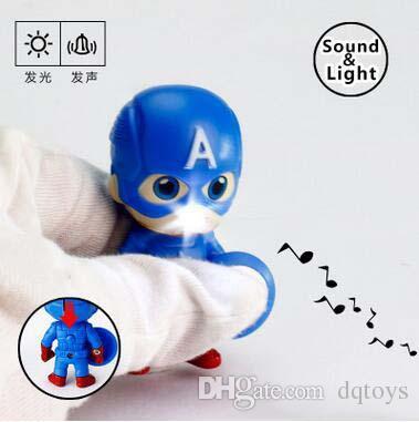 The New Cool Captain America LED Luminous Make Sound Key Chain Film Related Bag Accessories Super Hero Cartoon Mini Flashlight Keychain