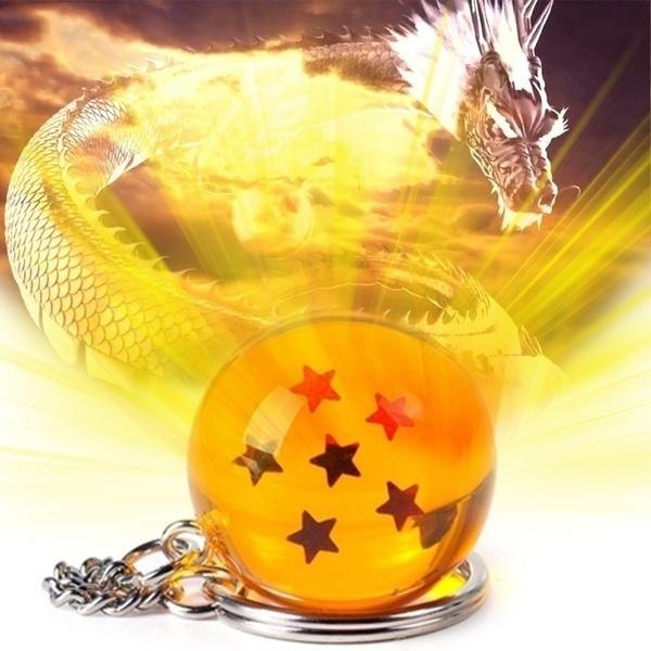 7pcs/set 2.7cm Dragon Ball Z 7 Stars Crystal Balls Keychain Pendant Keyring 1 2 3 4 5 6 7 Star KC111