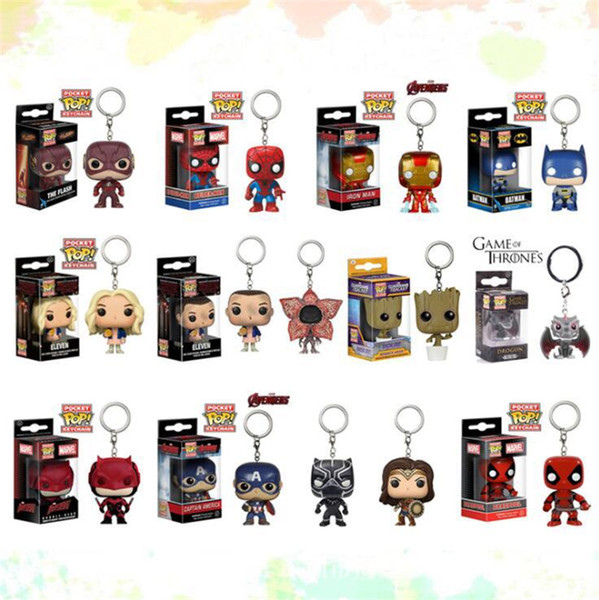 Funko Pop Marvel Super Hero Action Figure Keychain Super Hero Charactor Wonder Woman Ant-Man Game Of Thrones Dragon Toys, Box Packaging, 5cm