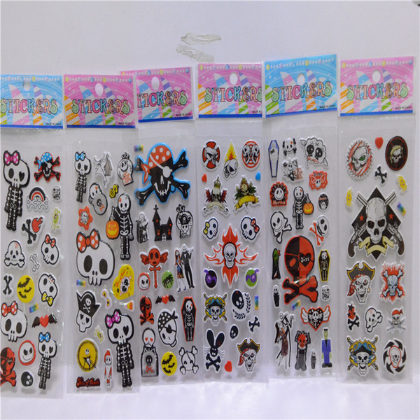 20pcs New style Skull bubbles stickers, Cartoon Person cranial head stickers,For Children formative education Gift toys sticker