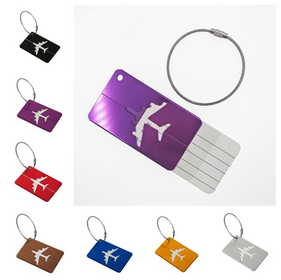 Air Plane Pattern Luggage Tag 9 Colors Baggage Handbag ID Tag Name Card Metal ID Tags Keychain LE33