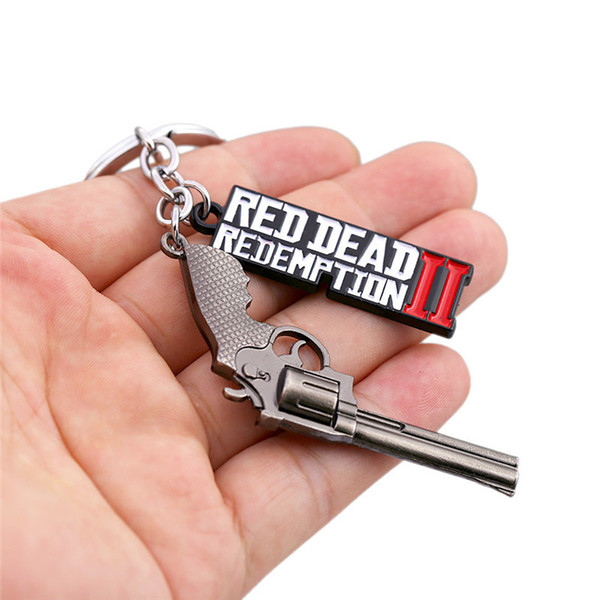 Red Dead Redemption Key Ring Fans Favor Gift Pendants Letter Guns Key Chain 3D Metal Alloy KeyChains Ornament Decorations For Phone Bags hot