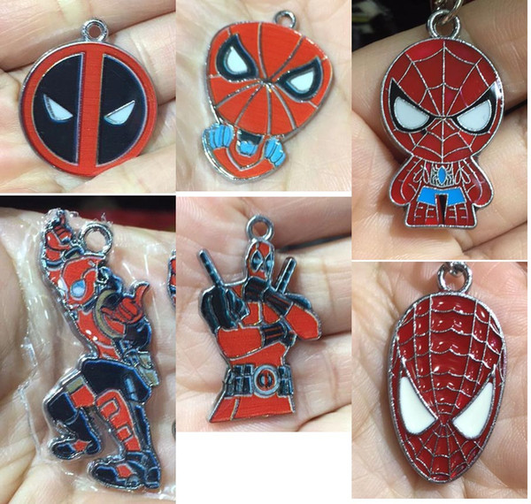 100 pcs Spider-man Christmas Gifts Jewelry Making Metal Charm pendants