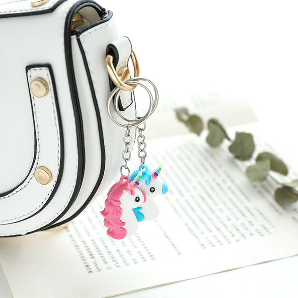 Hot Little Fairytale Unicorn Keychain Holder Chaveiro Bag Charm Key Chain Pendant Girl Women Gift Jewelry Llaveros 1pcs