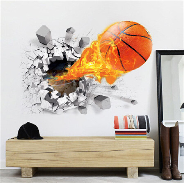 Hot Sale wall stickers 3d basketball sports TV home background decoration children's environmental protection creative stickers