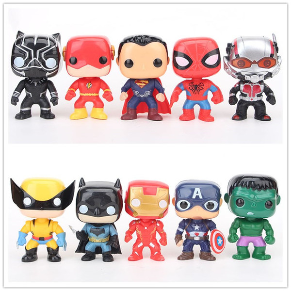 DHL 10cm 10pcs/Lot The Avengers Spider Man Captain America Action Figure For Child Gifts Wholesale