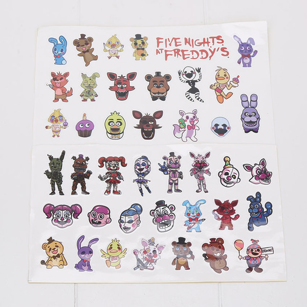 FNAF Five Nights at Freddy's Party Favors characters Sticker Freddy Chica Bonnie Cupcakes Baby Ballora Funtime Freddy motivational stickers