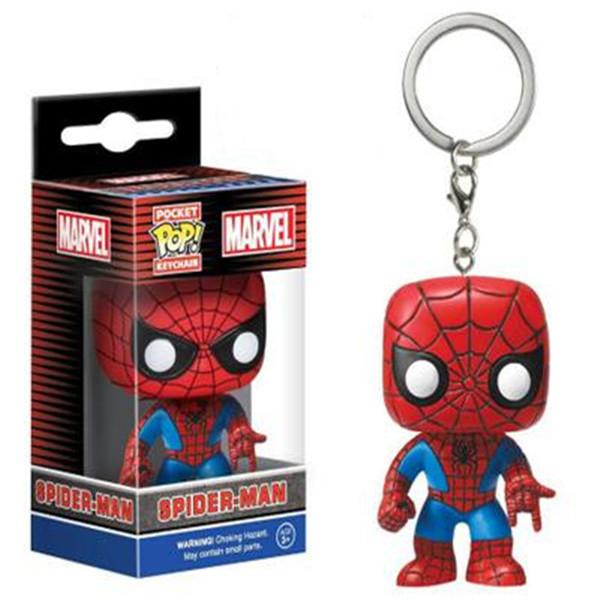 Funko Pop Action Figures The Avengers Captain America Spider-Man Hanging Ornament Keychain Gift Anime PVC Keyring