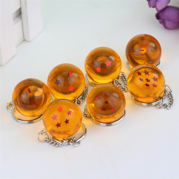 dbz toys 7 Designs 2.7cm Dragon Ball Z Keychain Crystal Ball Pendant 1 to 7 Star Dragon Ball Keyring Kids Toys LA733