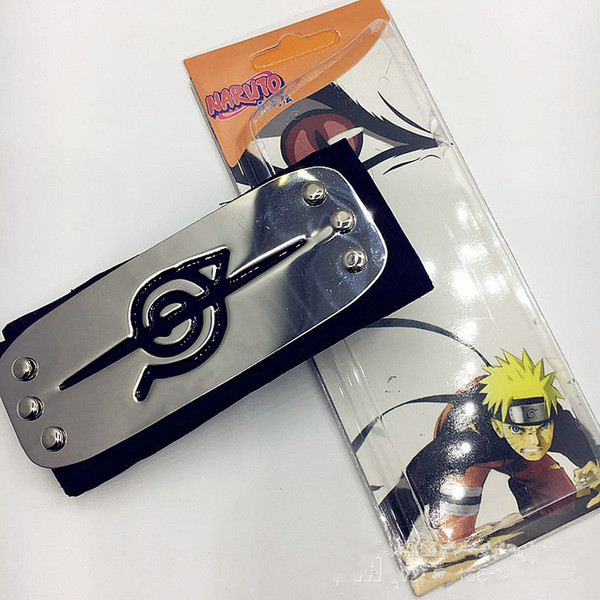 PrettyBaby Cos Naruto Headband 12*4cm Leaf Village Logo Konoha Kakashi Akatsuki Members Cosplay Costume Accessories blue red black in stock