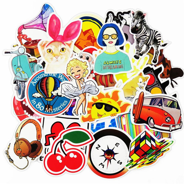 Car Stickers Mixed Style Funny Cartoon Vinyl Decal Car Stying Skateboard Luggage Fridge Laptop Car Cover JDM DIY Sticker