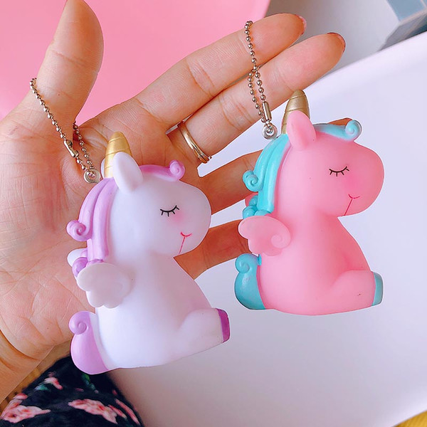 Best Friends Unicorn Pendant Necklaces Rainbow cartoon Keychain Kids Animal Horse Keyring party favor car keyholder kids toys gifts