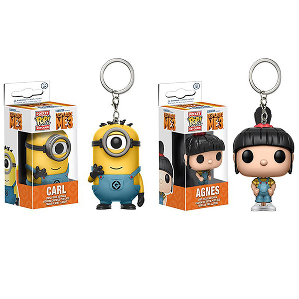 POPOToyFirm FUNKO POP Rick and Morty Despicable Me 3 Minions Agnes POP Pocket Keychains Action Figure Movie Accessories Key Chian Keychain