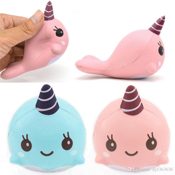 2017 9CM Kawaii Cute Squishy Pink Blue Whale Millie Billie Soft Slow Rising Cartoon Toy Gift Bread Cake