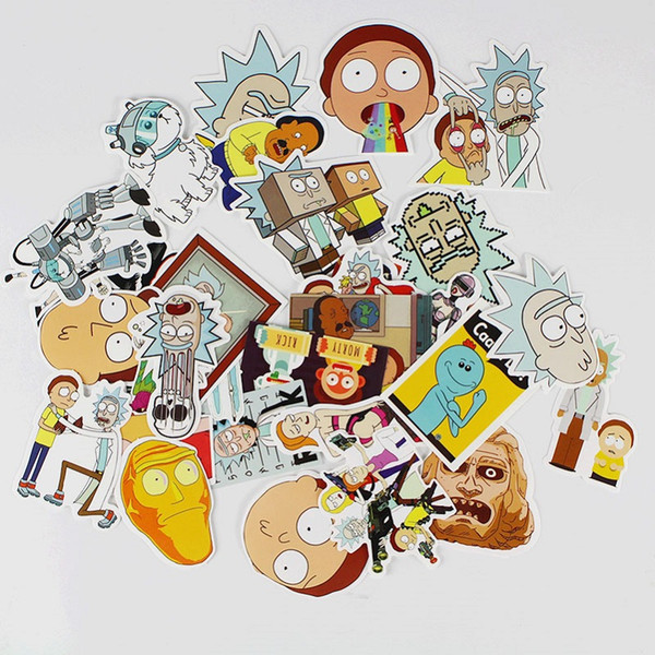 69pcs/Bag Rick and Morty Funny waterproof sticker Trunk computer cartoon stickers stuffed toy kids toy collection