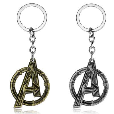 avenger keychain for kids 2 colors metal A sign keyring for baby cartoon movie accessories boys girls birthday gifts