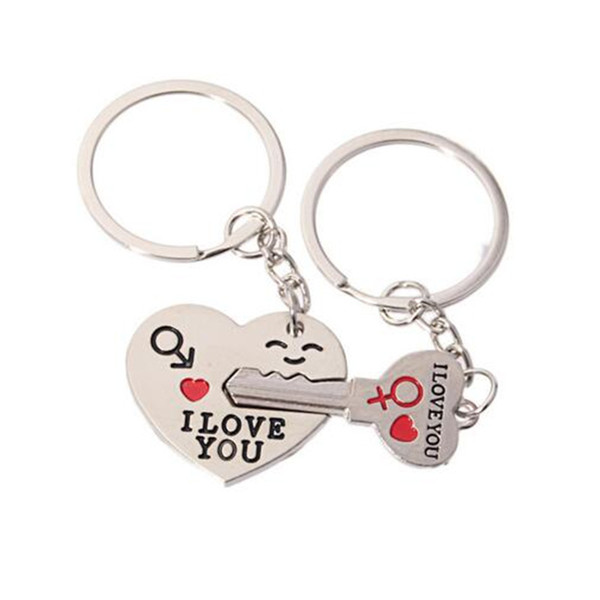 Lovers Alloy Heart Shaped Key Keychain NEW Cupid Arrow Couple Key Chain Lovers Pendant Key Ring Children Gift