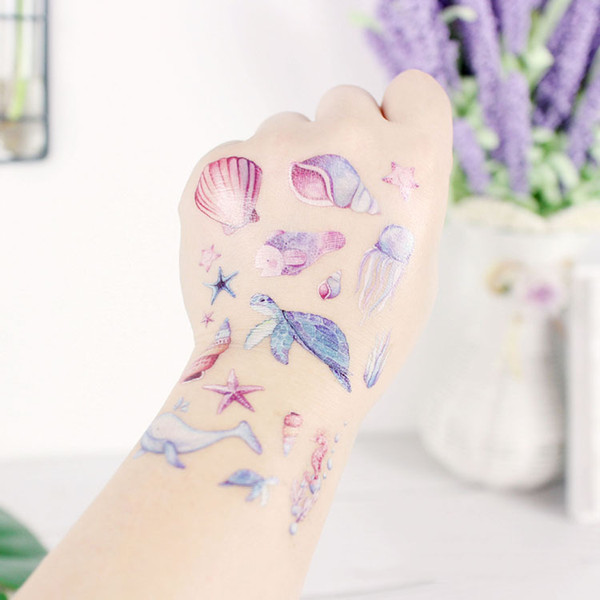 12*7.5 CM Marine animal cartoon children fun cute Temporary tattoos Environmental protection waterproof sweat simulation lasting tattoo stic