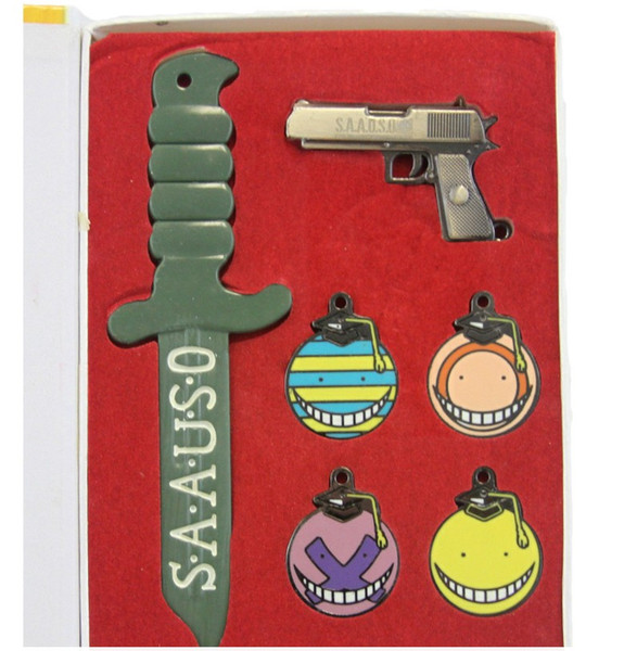 Assassination Classroom 6 pcs Pendant & Key Chain Set - WEAPONS and KOROSENSEI