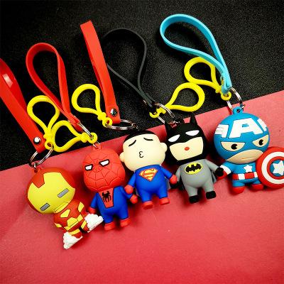 avenger keychain for kids pvc Iron man captain america keyring for children baby doll toys kids gifts