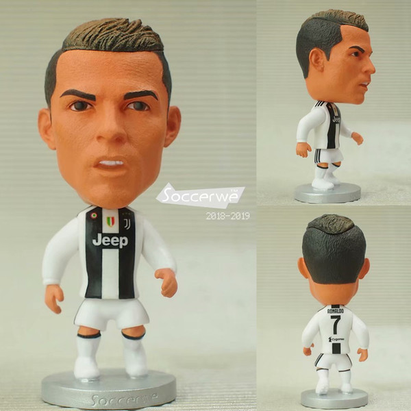 Soccerwe figurine football stars 2019 JUV Cristiano Ronaldo 7# Movable joints resin model toy collectible action figure dolls