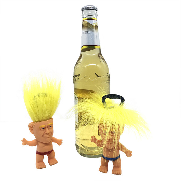 Precident Donald Trump Bottle Opener Novelty Troll Doll Plush Toy Cartoon Beer Bottle Openers PVC Figure Doll Candidates Series A43001