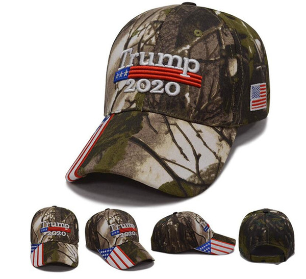 Camouflage Donald Trump hat USA Flag baseball cap Keep America Great 2020 Hat 3D Embroidery Star Letter Camo adjustable Snapback