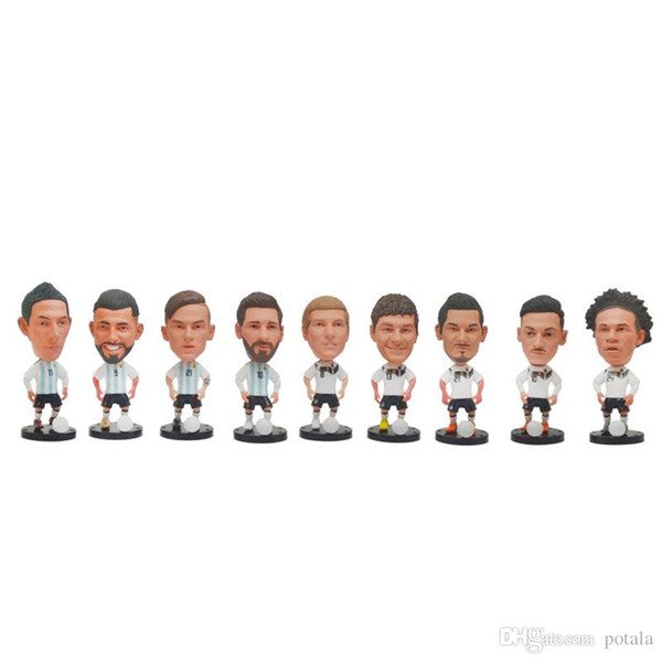 Russia World Cup Soccer Dolls Lionel Messi Ronaldo Higuain Sneijder Neymar Figure Statue 6.5 cm Height Model Toys Football Dolls Gift