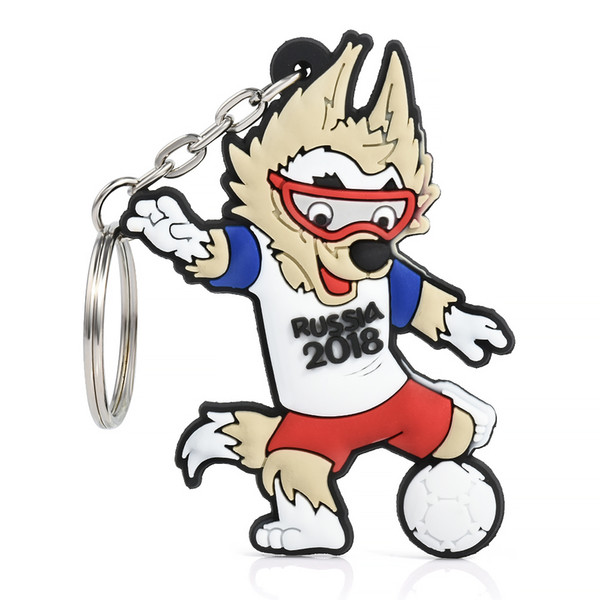 Russia World Cup Football Mascot Zabivaka Keychain Key ring Souvenir Pendant Hanging Chain Keychain Car Key Rings Holder