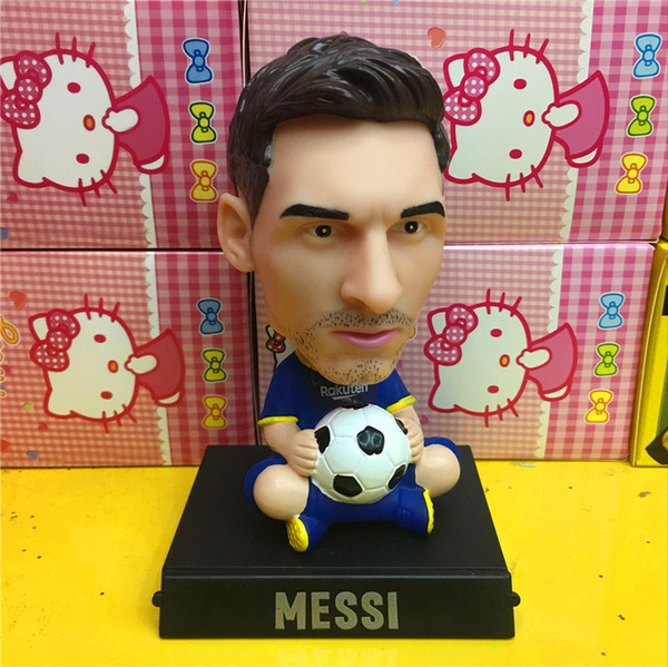 Funko Soccerwe14 cm Height Resin Football Star Car Decoration Seasons Statue Cristiano Ronaldo Messi Neymar Jr Doll Puppet Series