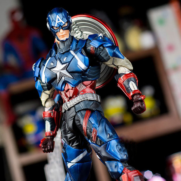 Action Figures 27cm Super Hero Captain America PVC Toys Gifts Collectable Model Fashion Sport Fashion Figure Celebrity Figure