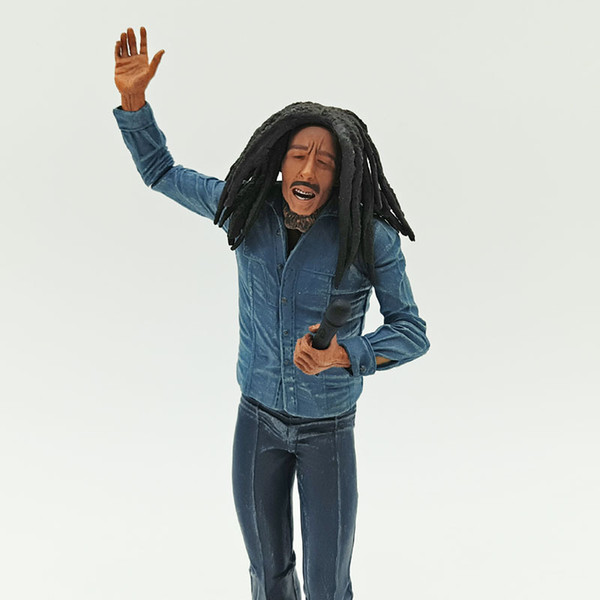 Bob Marley Music Legends Jamaica Singer & Microphone PVC Action Figure Collectible Model Toy 18cm