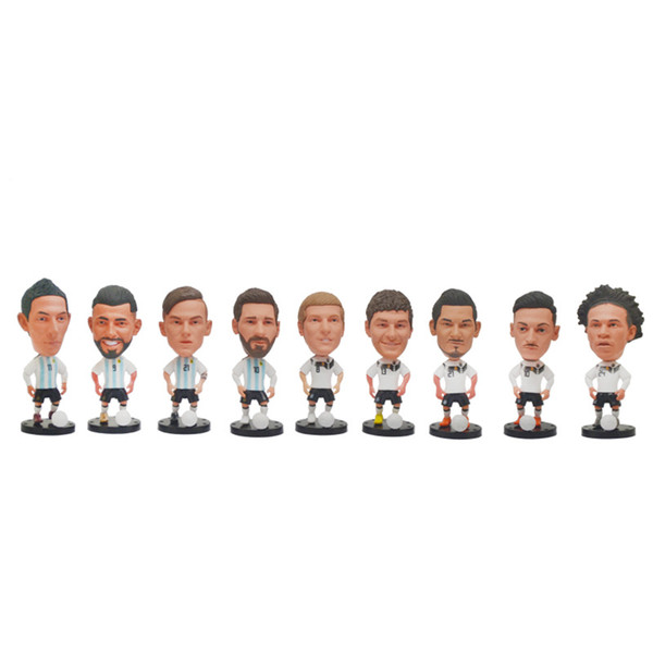 Russia World Cup Soccer Dolls Lionel Messi Ronaldo Higuain Sneijder Neymar Figure Statue 6.5 cm Height Model Toys Football Dolls Gift