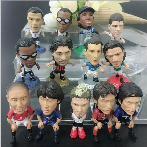 Wholesale Lot100Pcs Football Soccer Star Player Messi Beckham Bale Mini 4.5cm Figure Doll Souvenirs Star Dolls Soccer Star Doll Boy Gift